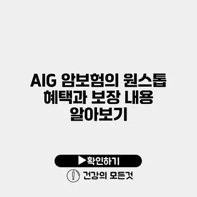 AIG 암보험의 원스톱 혜택과 보장 내용 알아보기