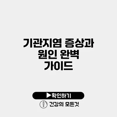 기관지염 증상과 원인 완벽 가이드