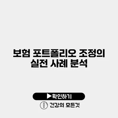 보험 포트폴리오 조정의 실전 사례 분석