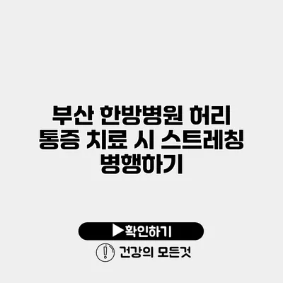 부산 한방병원 허리 통증 치료 시 스트레칭 병행하기