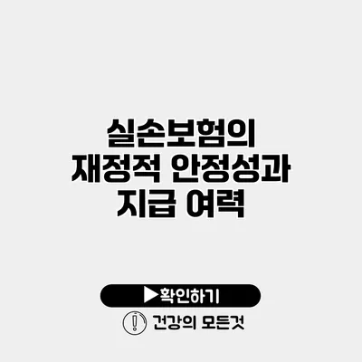 실손보험의 재정적 안정성과 지급 여력
