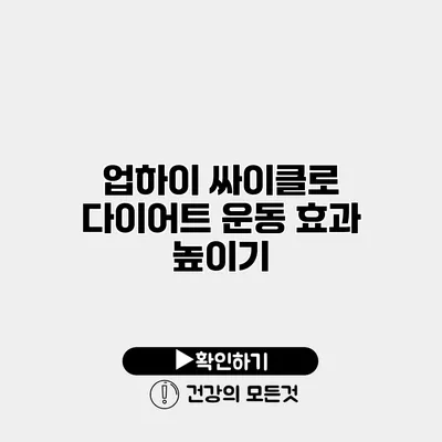 업하이 싸이클로 다이어트 운동 효과 높이기