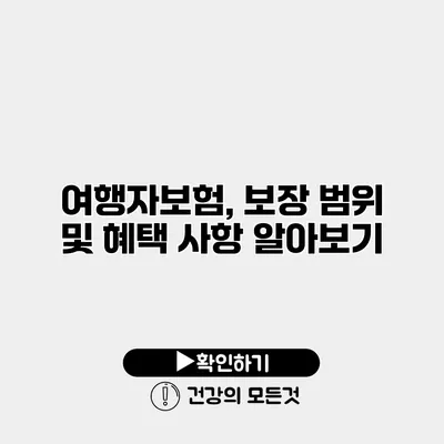 여행자보험, 보장 범위 및 혜택 사항 알아보기