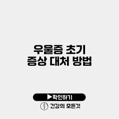우울증 초기 증상 대처 방법