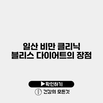 일산 비만 클리닉 블리스 다이어트의 장점