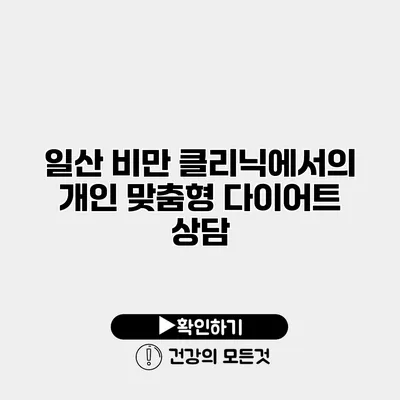일산 비만 클리닉에서의 개인 맞춤형 다이어트 상담