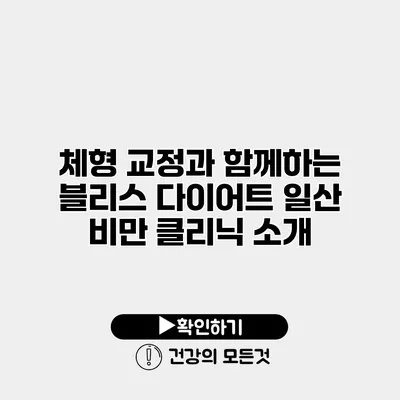 체형 교정과 함께하는 블리스 다이어트 일산 비만 클리닉 소개