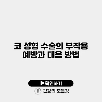 코 성형 수술의 부작용 예방과 대응 방법