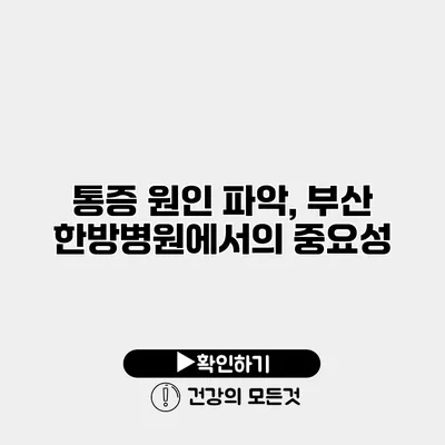 통증 원인 파악, 부산 한방병원에서의 중요성