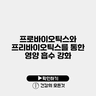 프로바이오틱스와 프리바이오틱스를 통한 영양 흡수 강화
