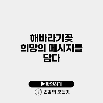 해바라기꽃 희망의 메시지를 담다