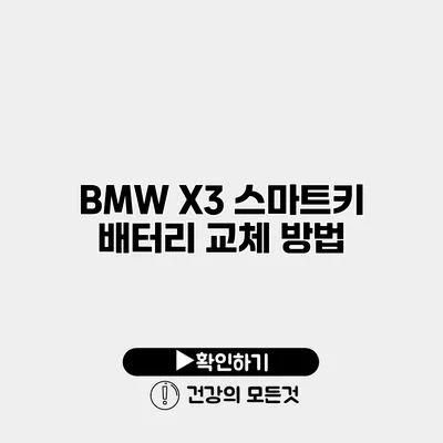 BMW X3 스마트키 배터리 교체 방법