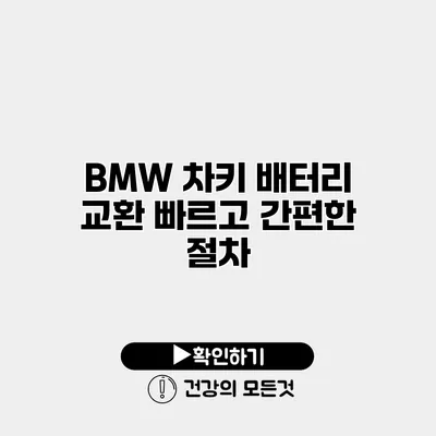 BMW 차키 배터리 교환 빠르고 간편한 절차