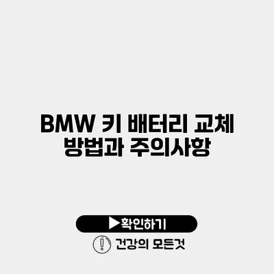 BMW 키 배터리 교체 방법과 주의사항
