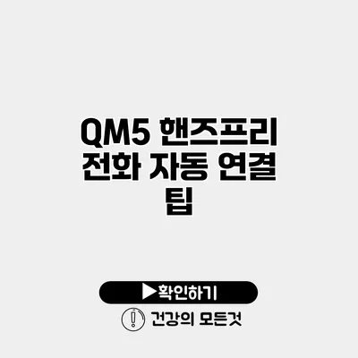 QM5 핸즈프리 전화 자동 연결 팁