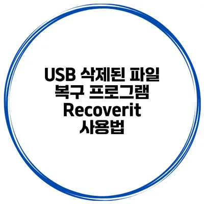 USB 삭제된 파일 복구 프로그램 Recoverit 사용법