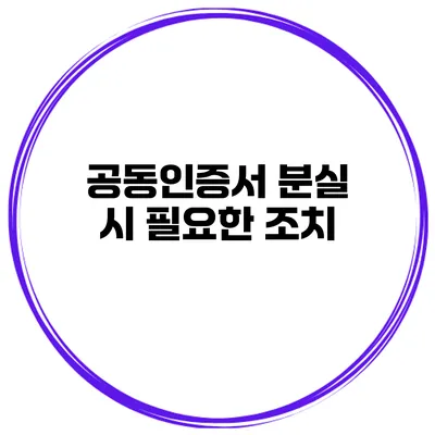 공동인증서 분실 시 필요한 조치