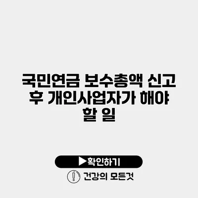 국민연금 보수총액 신고 후 개인사업자가 해야 할 일