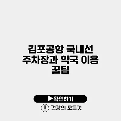 김포공항 국내선 주차장과 약국 이용 꿀팁