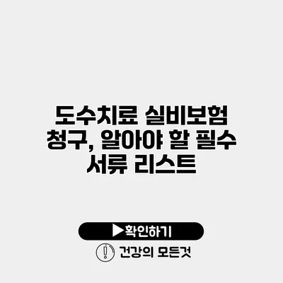 도수치료 실비보험 청구, 알아야 할 필수 서류 리스트
