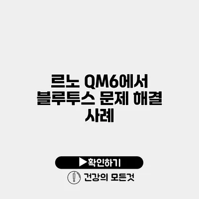 르노 QM6에서 블루투스 문제 해결 사례