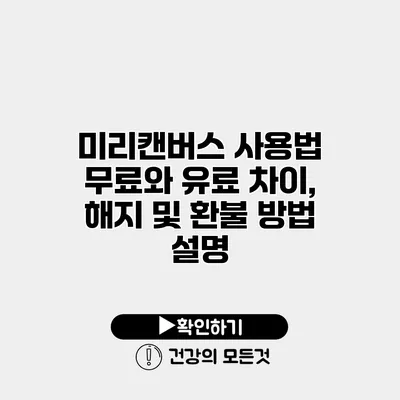 미리캔버스 사용법 무료와 유료 차이, 해지 및 환불 방법 설명