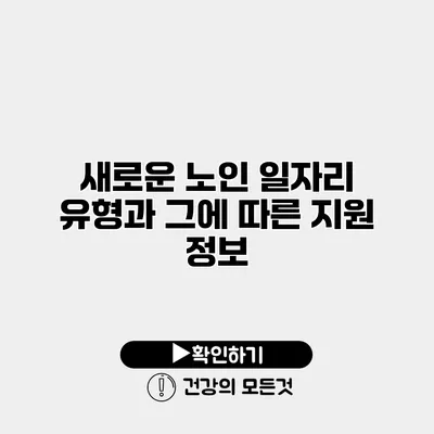 새로운 노인 일자리 유형과 그에 따른 지원 정보