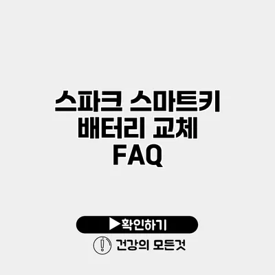 스파크 스마트키 배터리 교체 FAQ