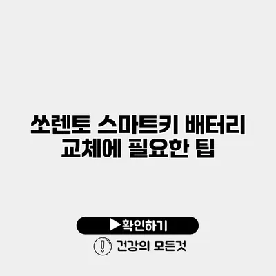 쏘렌토 스마트키 배터리 교체에 필요한 팁