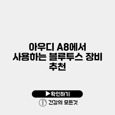 아우디 A8에서 사용하는 블루투스 장비 추천
