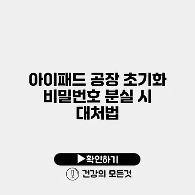 아이패드 공장 초기화 비밀번호 분실 시 대처법