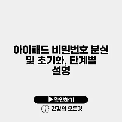 아이패드 비밀번호 분실 및 초기화, 단계별 설명