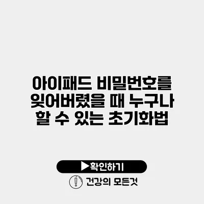 아이패드 비밀번호를 잊어버렸을 때 누구나 할 수 있는 초기화법