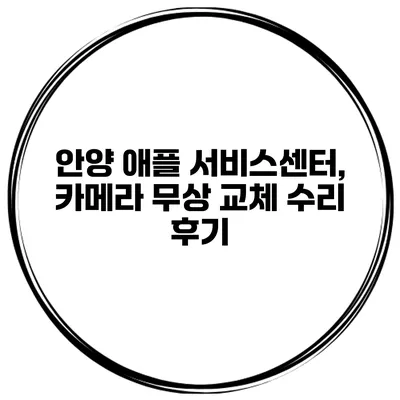 안양 애플 서비스센터, 카메라 무상 교체 수리 후기
