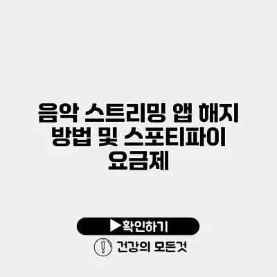 음악 스트리밍 앱 해지 방법 및 스포티파이 요금제