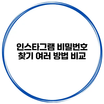 인스타그램 비밀번호 찾기 여러 방법 비교