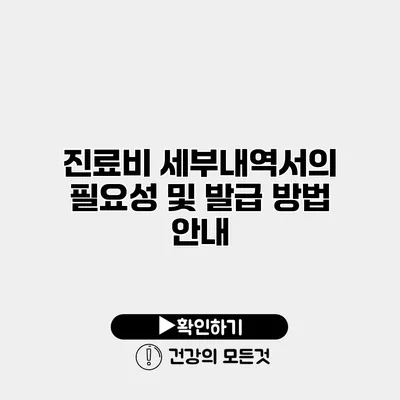 진료비 세부내역서의 필요성 및 발급 방법 안내