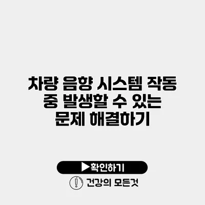 차량 음향 시스템 작동 중 발생할 수 있는 문제 해결하기