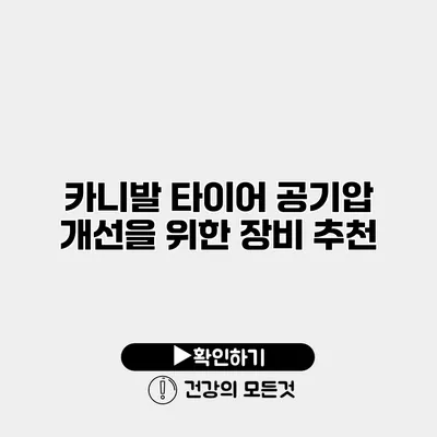 카니발 타이어 공기압 개선을 위한 장비 추천