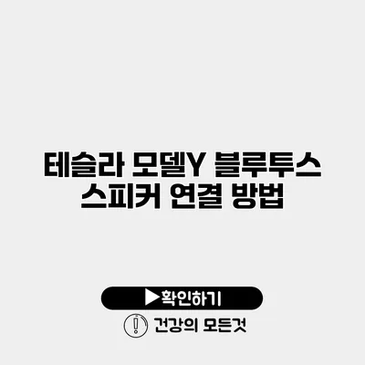 테슬라 모델Y 블루투스 스피커 연결 방법