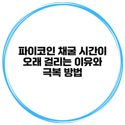 파이코인 채굴 시간이 오래 걸리는 이유와 극복 방법